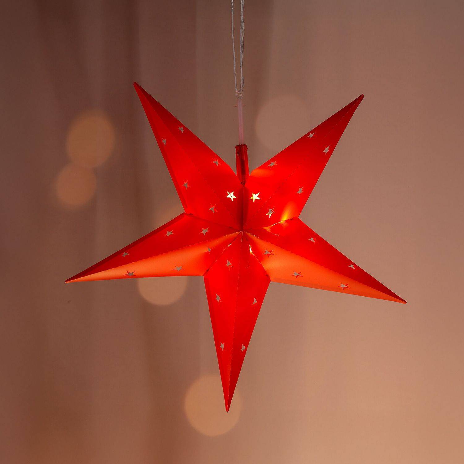 Weihnachtsstern mit LED und sternförmigen Ausschnitten