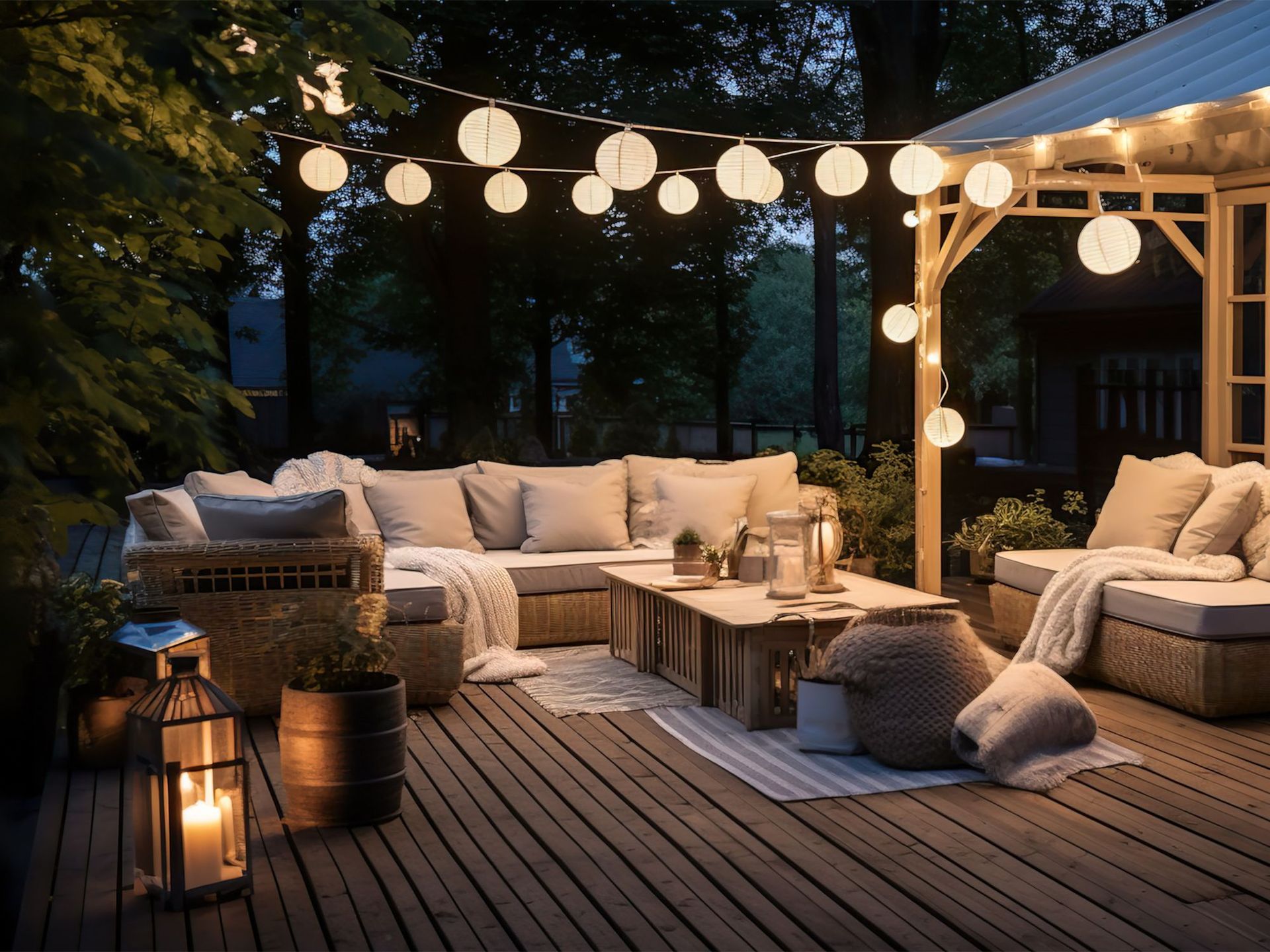 Stimmungsvolle Gartenbeleuchtung & Dekoration