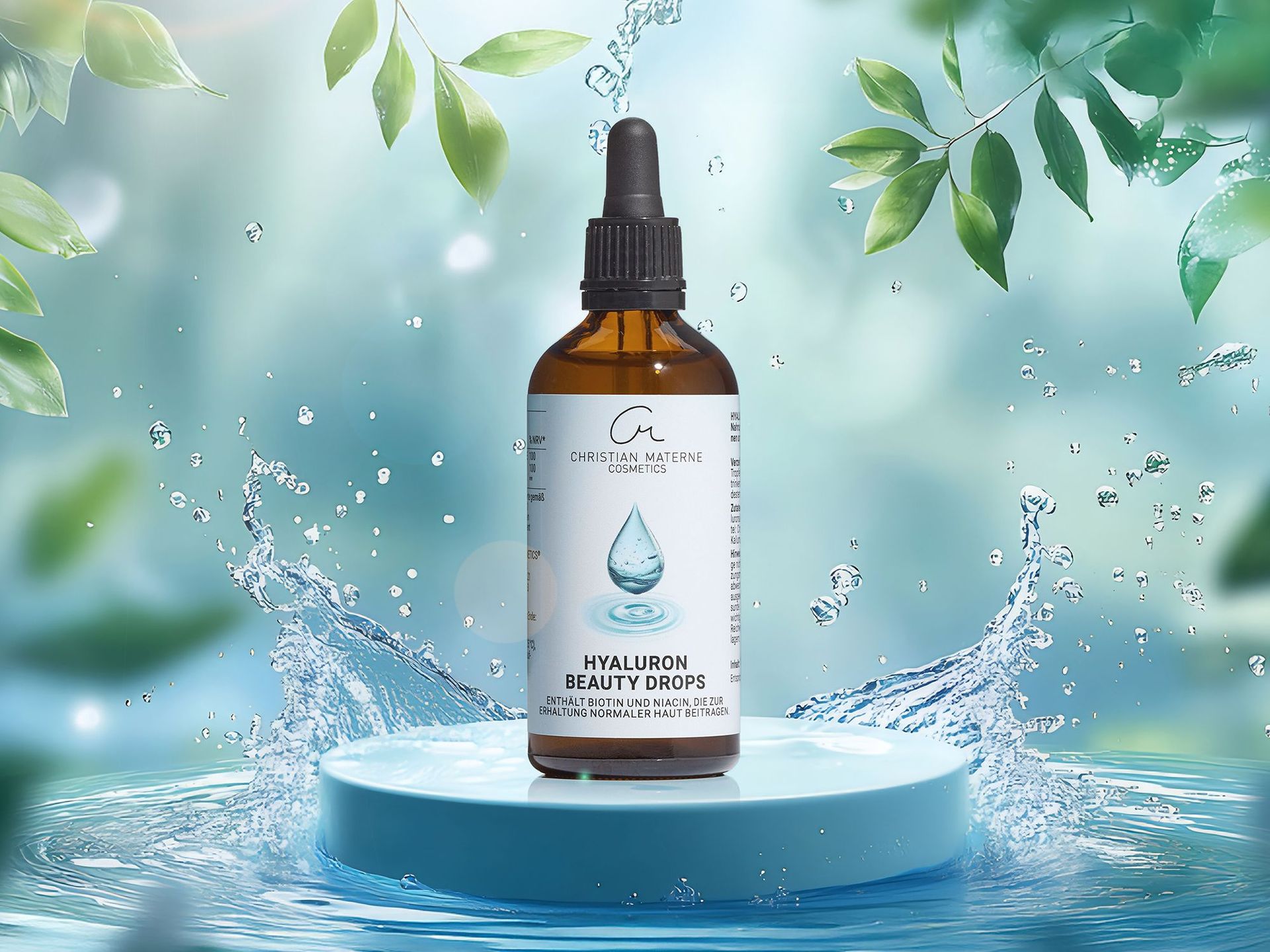 "Hyaluron Beauty Drops" mit Biotin und Niacin