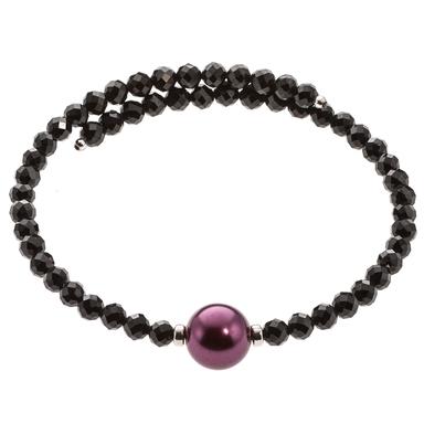 Produktbild Wickel-Armband,1 Muschelkernperle, Black Spinell, ca. 25 ct.