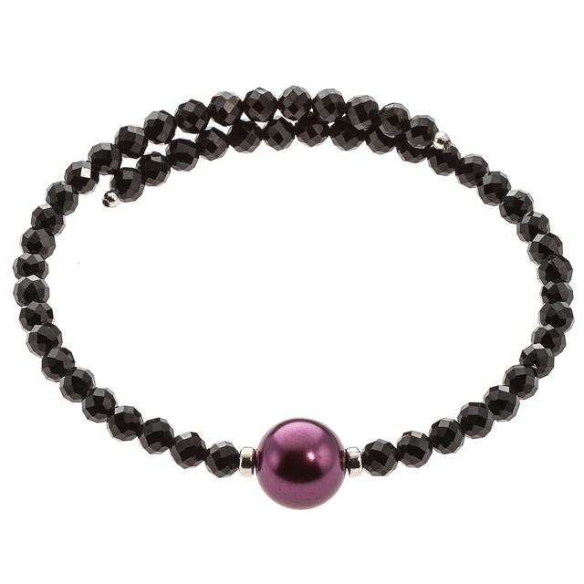 Produktbild von Wickel-Armband,1 Muschelkernperle, Black Spinell, ca. 25 ct.