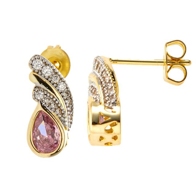 Produktbild von Ohrstecker "Palms of Cannes", 20 Zirkonia, vergoldet