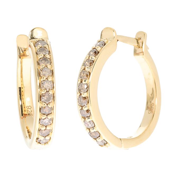 Produktbild von Brillant-Creolen, ges. 0,50 ct, Silber 925 vergoldet