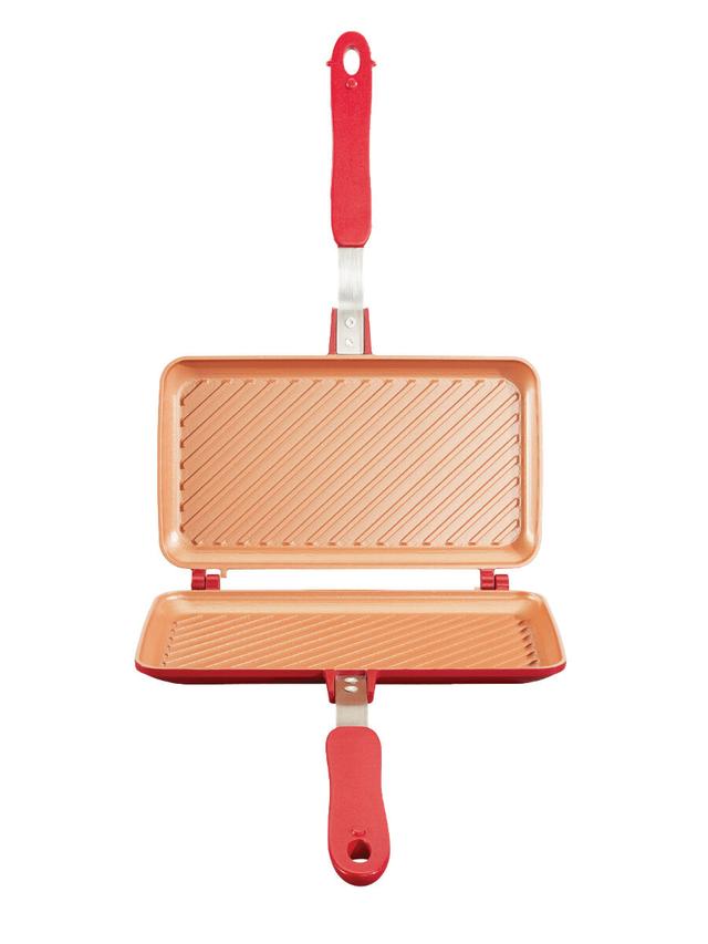 Produktbild von Grillpfanne "Wendepfanne Red Copper Duo Flipwich" doppelseitig, für alle Herdarten inkl. Induktion, Antihaftbeschichtung