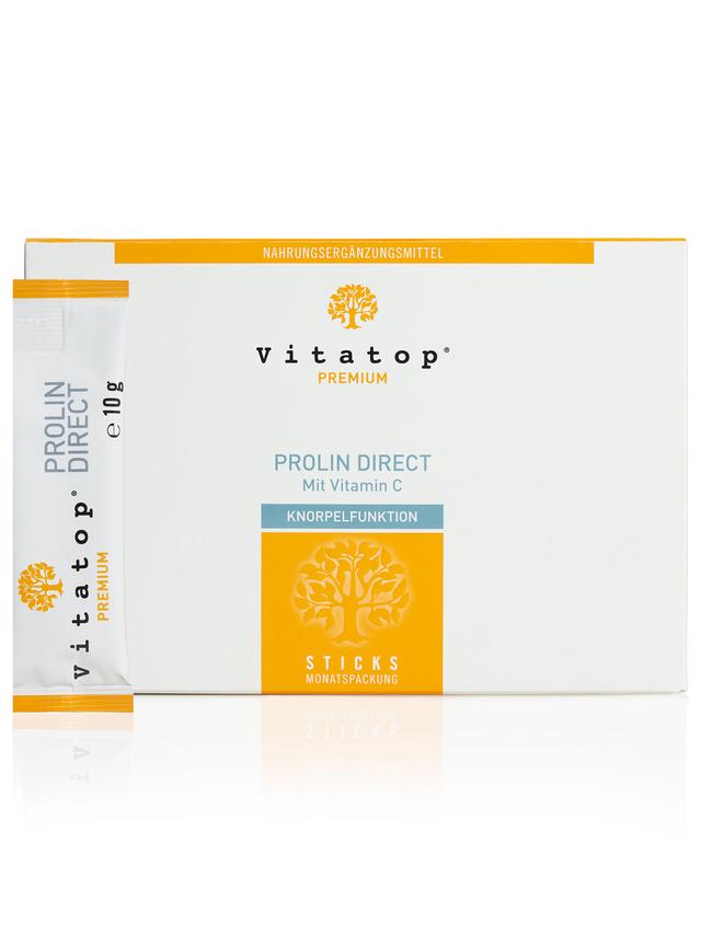 Produktbild von "Prolin Direct" mit der Aminosäure L-Prolin & Vitamin C, Pulver, Monatsvorrat