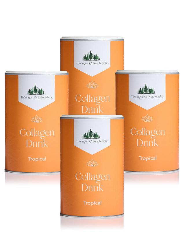 Produktbild von "Collagen Drink Tropical" Pulver mit Kollagenhydrolysat Peptan®, 4er-Set