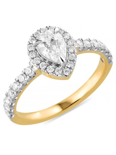 Produktbild Diamant-Ring, LG, ges. ca. 0,93 ct., Brillant, Gold 585, Gelbgold