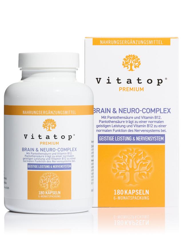 Produktbild von "Brain & Neuro-Complex" mit einem B-Vitamin-Komplex, Kapseln, 6-Monatsvorrat