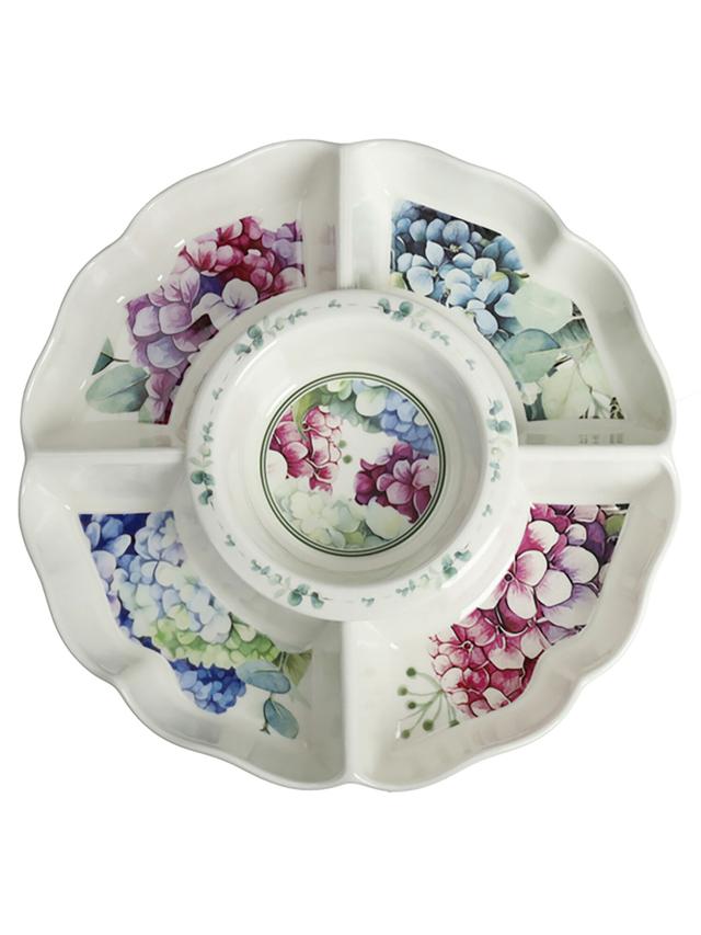 Produktbild von BRANDANI Servierschale "Flora" Porzellan, für Antipasti, Hortensien, Ø 27 cm