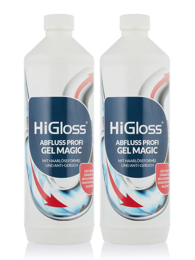 Produktbild von Rohrreiniger "Abfluss Profi Gel Magic" mit Haarlöseformel & Anti Geruch, 2er-Set