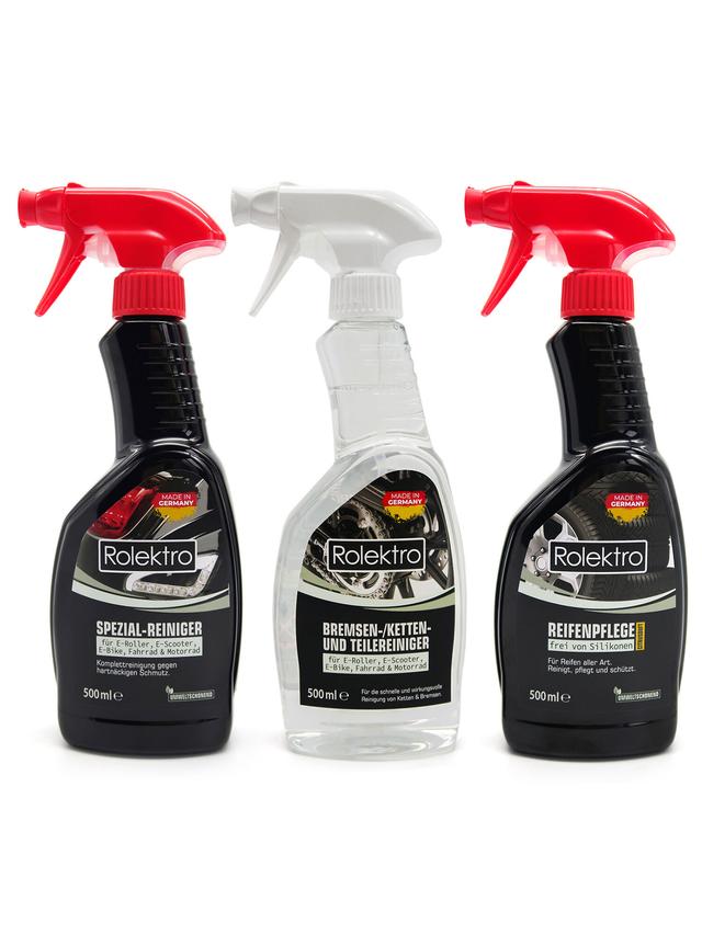 Produktbild von Reinigungsset für E-Roller, E-Scooter, E-Bike, Fahrrad, Motorrad, 3-teilig