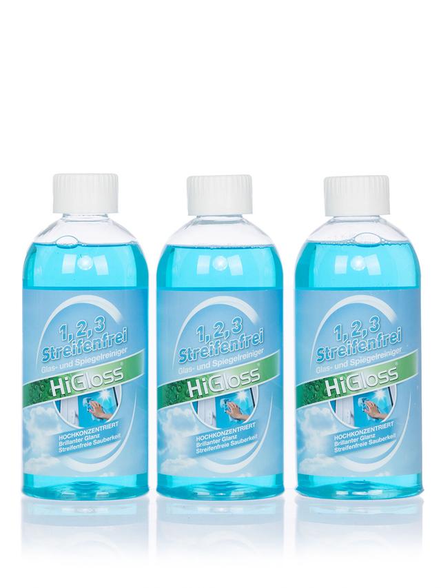 Produktbild von Glas- und Spiegelreiniger "1,2,3 … Streifenfrei", 3-teiliges Set