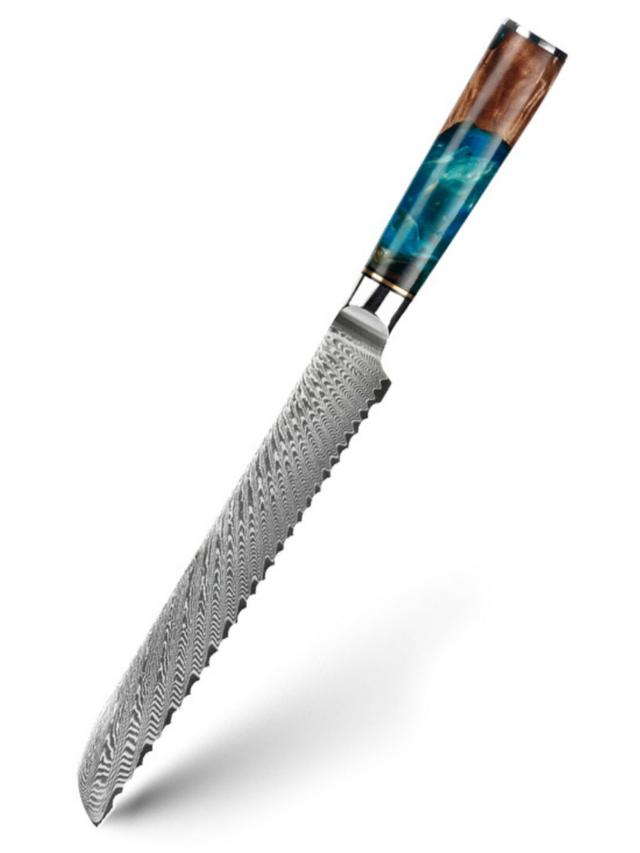 Produktbild von Damast Brotmesser "Mikkusu" extrem scharf, 32,5 cm