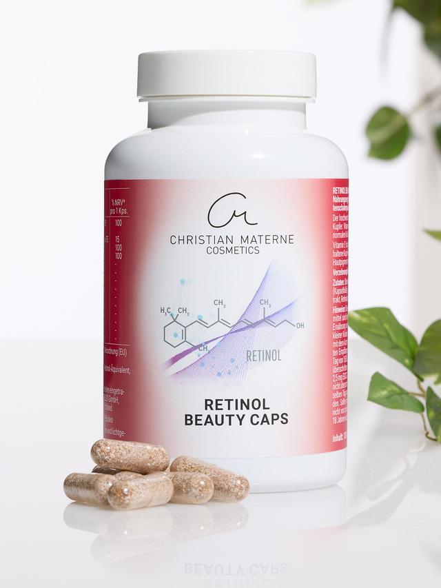 Produktbild von “Retinol Beauty Caps”, mit den Vitaminen A, C und E & Pflanzenstoffen, Kapseln, 6-Monatsvorrat