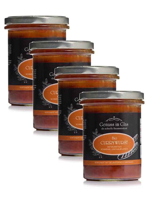 Produktbild von Bio Currywurst mit Wurst aus Schweine- und Kalbsfleisch, 4er-Set