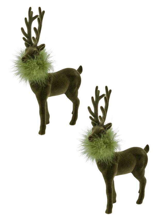 Produktbild von Deko-Hirsch mit Federboa, 2er-Set