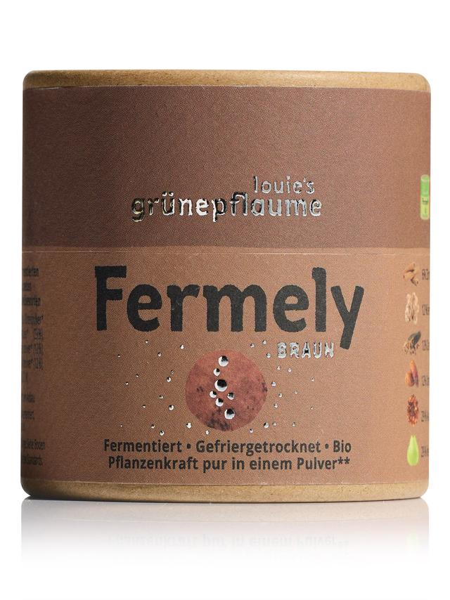 Produktbild von louie's grünepflaume Bio-Pulver "Fermely Braun" auf Basis fermentierter & gefriergetrockneter Birne, 70 g