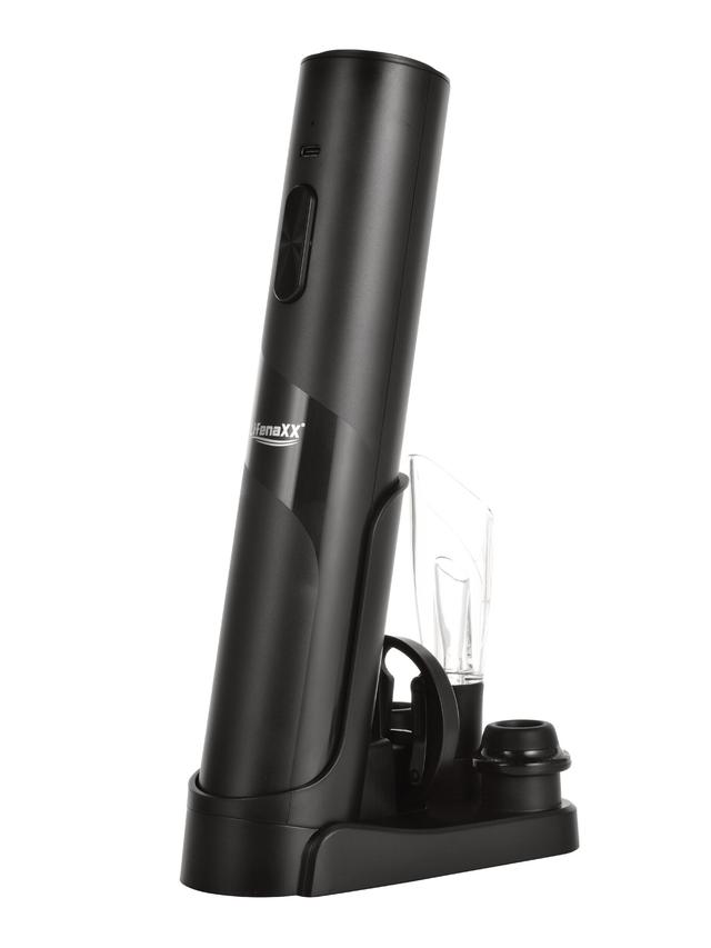 Produktbild von Elektrischer Weinflaschenöffner mit Ausgießer, Folienschneider & Vakuumstopper