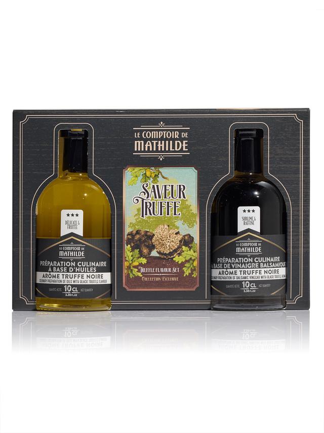 Produktbild von Le Comptoir de Mathilde Schwarzes Trüffelöl & Trüffel-Balsamico "Liebhaberset", 2x 100ml