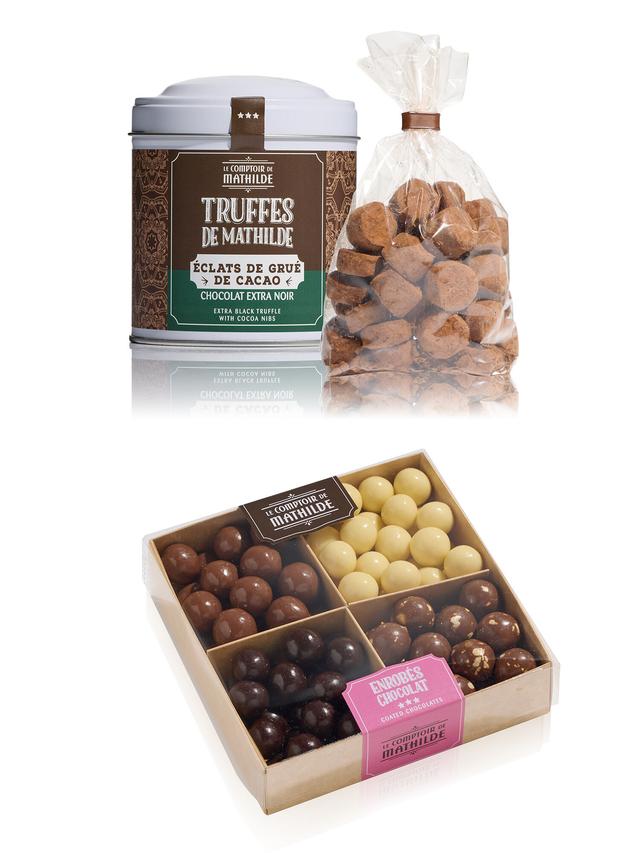 Produktbild von Le Comptoir de Mathilde Schokoladen Geschenkset aus Trüffelschokolade und Schokoperlen, 2-teilig