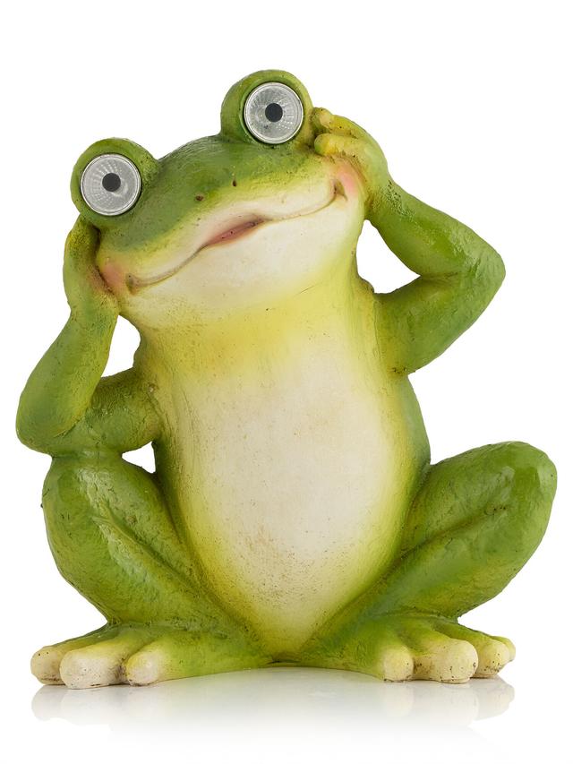 Produktbild von LED Solar Gartendeko „Cado“ Frosch mit 2 Micro-LEDs