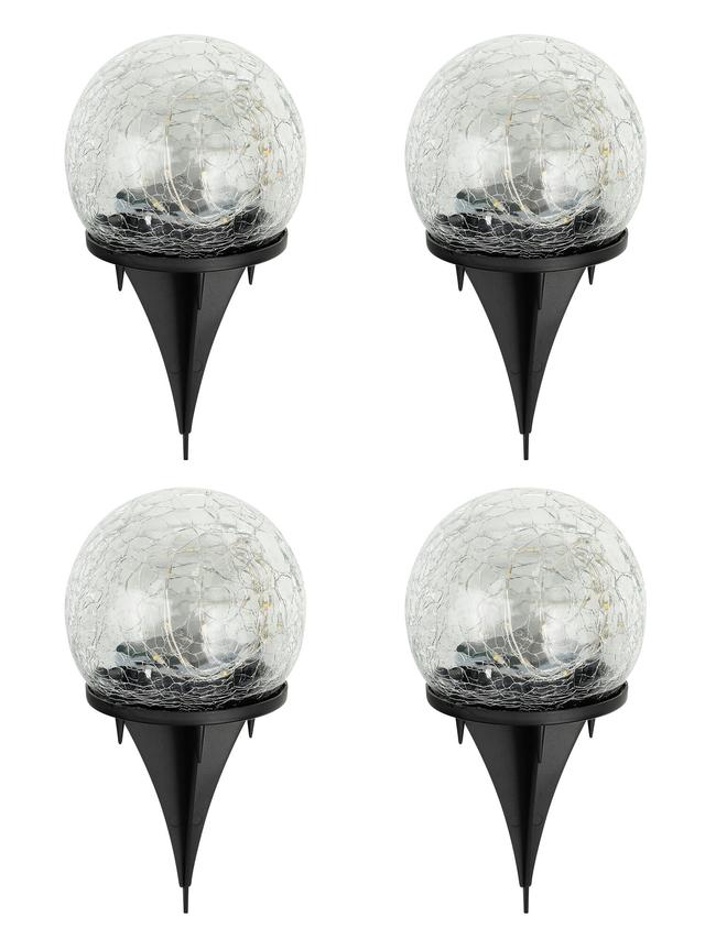 Produktbild von LED Solarleuchten mit Crackle Glas & Erdspieß, warmweiß, 4er-Set