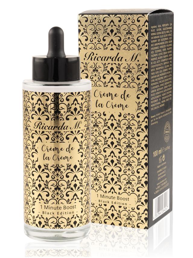 Produktbild von Gesichtsserum "Crème de la Crème 1 Min. Boost Black Edition" Anti-Aging, mit pflanzlicher Exosomen-Technologie, 100 ml