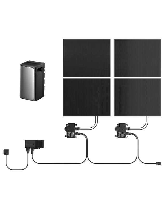 Produktbild von Balkonkraftwerk mit Enphase IQ Balcony Wi-Fi Kit, 800 W Flex inkl. EcoFlow AC Speicher