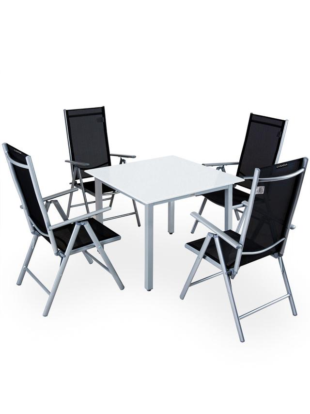 Produktbild von CASARIA® Gartentisch mit Stühlen "Bern" aus Aluminium, 5-teiliges-Set