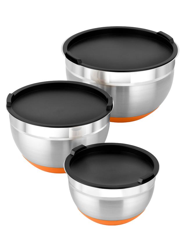 Produktbild von Edelstahlschüsseln mit Silikonboden und Deckel EFFICIENT-Serie, 3er-Set