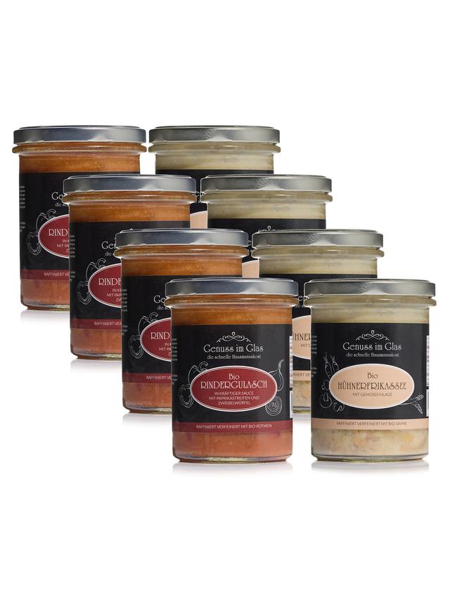 Produktbild von Bio Sonntags-Schlemmer-Set aus Rindergulasch & Hühnerfrikassee, 8-teilig
