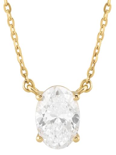 Produktbild Halskette mit Diamant-Anhänger, Oval, LG, Gold 375