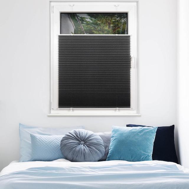 Produktbild von Plissee "Promo" Crush-Optik, ohne Bohren mit Klemmträger, blickdicht & lichtdurchlässig, 100 x 130 cm