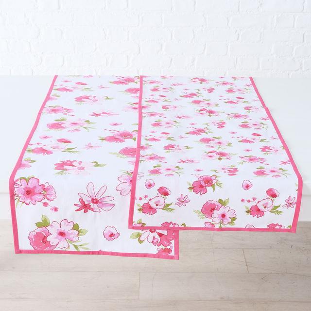 Produktbild von Tischläufer "Rosella" Baumwolle, Blütenmotiv, 140 cm, 2er-Set