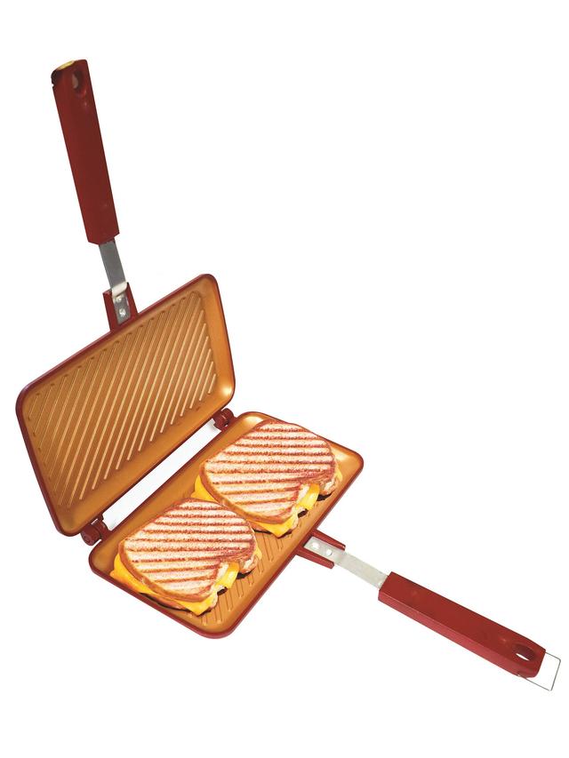Produktbild von Grillpfanne "Wendepfanne Red Copper Duo Flipwich" doppelseitig, für alle Herdarten inkl. Induktion, Antihaftbeschichtung