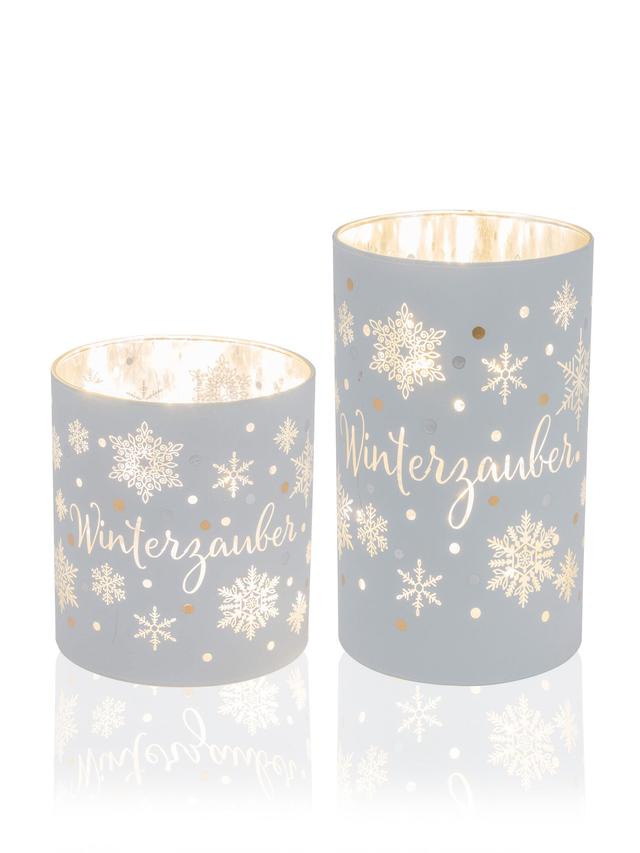 Produktbild von LED-Dekolicht im Glas mit Timer, 2er-Set