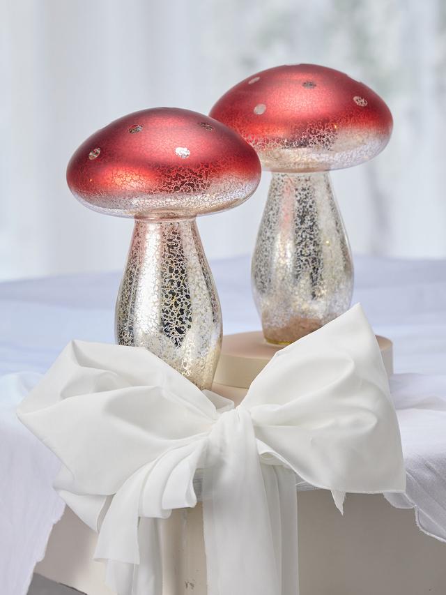 Produktbild von LED Dekoleuchte "Fliegenpilz" mit 120 h Leuchtdauer, 15 x 21 cm, 2er-Set