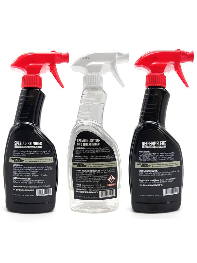 Produktbild von Reinigungsset für E-Roller, E-Scooter, E-Bike, Fahrrad, Motorrad, 3-teilig