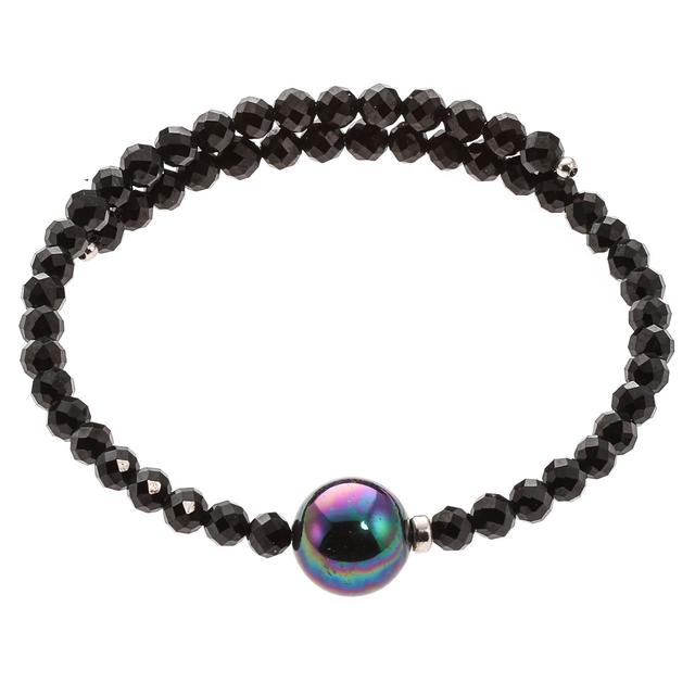 Produktbild von Wickel-Armband,1 Muschelkernperle, Black Spinell, ca. 25 ct.