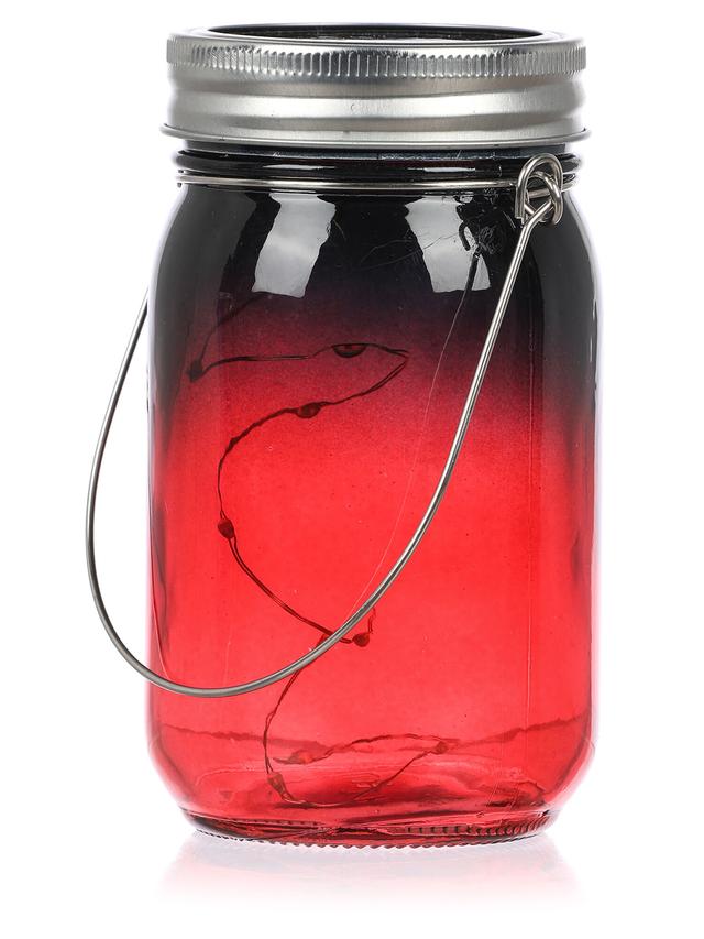 Produktbild von Solar-Windlicht mit maritimem Design, LED, klein, Rot, 3er-Set