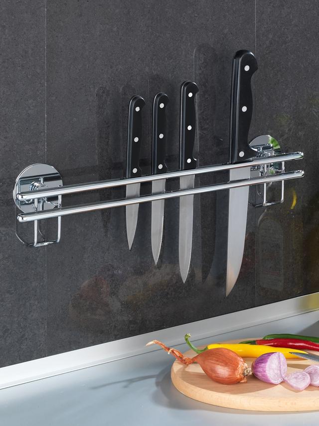 Produktbild von Magnet Messerhalter "Turbo-Loc®" Edelstahl, ohne Bohren, rückstandslos entfernbar