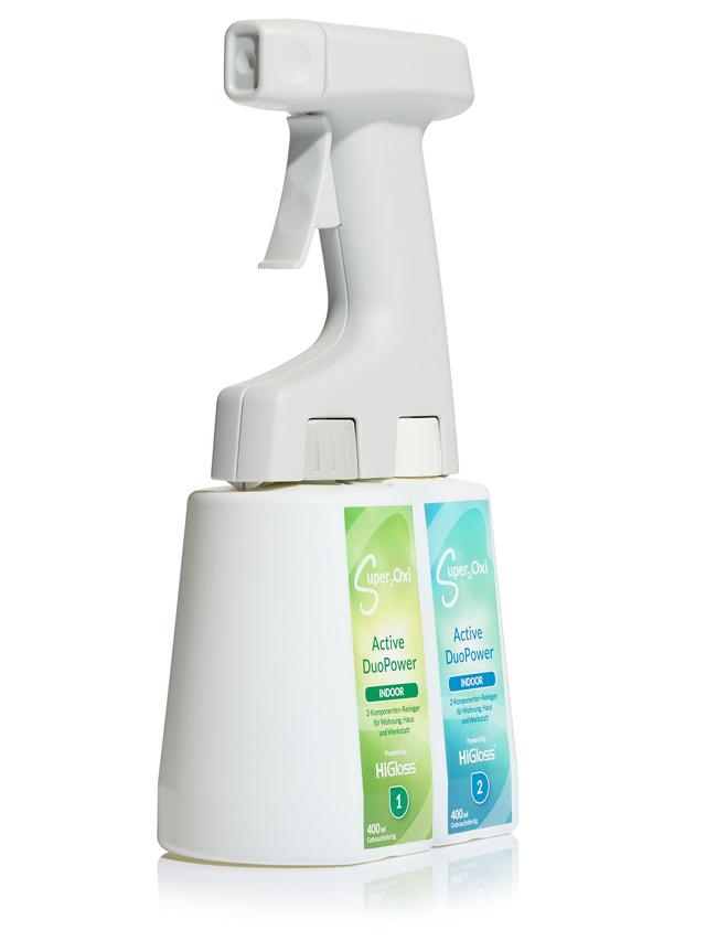 Produktbild von Reinigungsmittel "Super2Oxi Active DuoPower" für den Innenbereich, 2x 400 ml