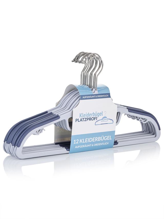 Produktbild von Kleiderbügel "PlatzProfi" platzsparend, Soft Touch, grau, 24 Stück
