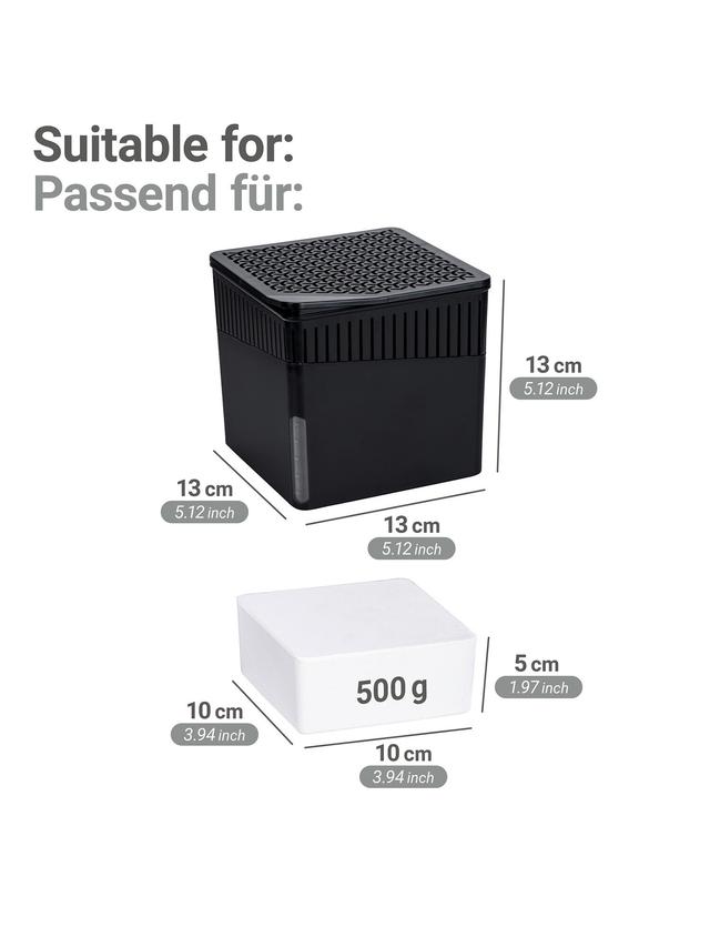 Produktbild von Raumentfeuchter "Cube" Nachfüllpackung, für bis 40 qm2, rechteckig, gegen Feuchtigkeit und Gerüche, 6er-Set, 3000 g