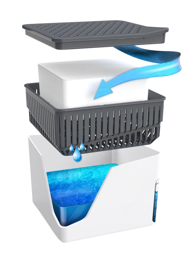 Produktbild von Raumentfeuchter "Cube" Nachfüllpackung mit Orangenduft, für bis 80 qm2, rechteckig, gegen Feuchtigkeit und Gerüche, 3er-Set, 3000 g