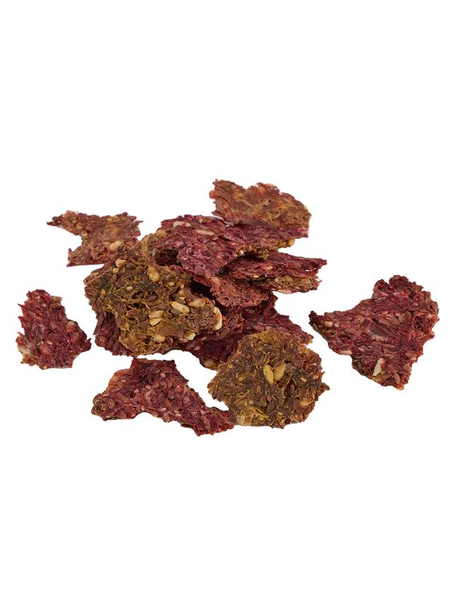 Produktbild von louie's grünepflaume Cracker "Krimchi's Kimchi Cracker" auf Basis von gedörrtem & fermentiertem Bio-Gemüse in Kombination mit gekeimten Leinsamen, 50 g