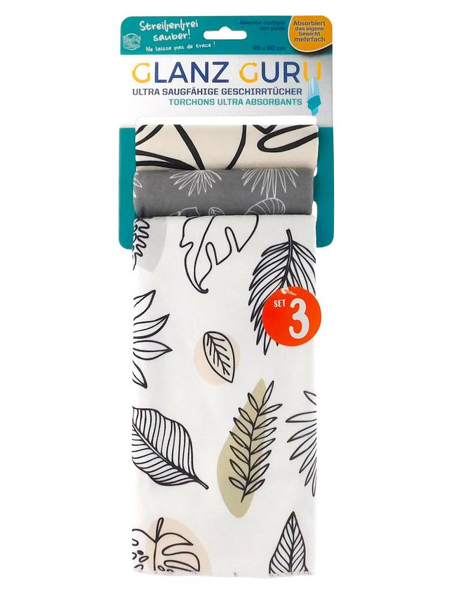 Produktbild von Geschirrtuch mit extrem hoher Saugfähigkeit, schnelltrocknend, 3er-Set