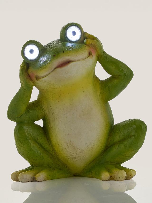 Produktbild von LED Solar Gartendeko „Cado“ Frosch mit 2 Micro-LEDs