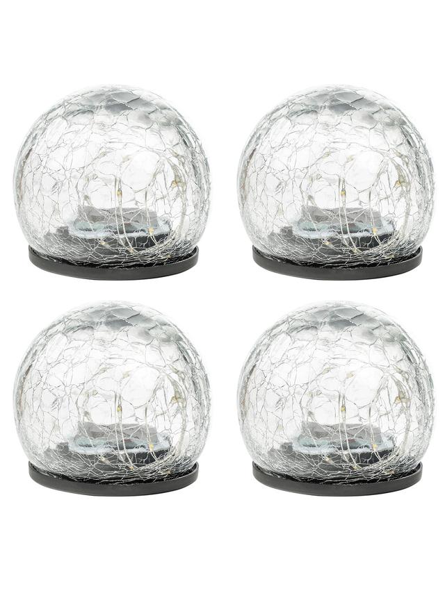 Produktbild von LED Solarleuchten mit Crackle Glas & Erdspieß, warmweiß, 4er-Set