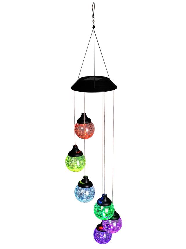 Produktbild von Solarleuchten LED Windspiel mit 6 Crackle-Glaskugeln
